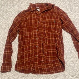 Columbia Men's Casual Plaid Shirt in Red and Yellow